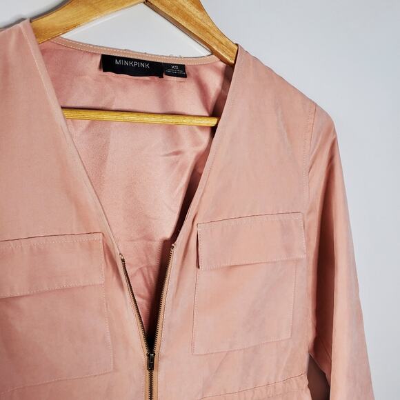 Minkpink dusty rose zip front lightweight shacket/ jacket XS - Picture 7 of 8